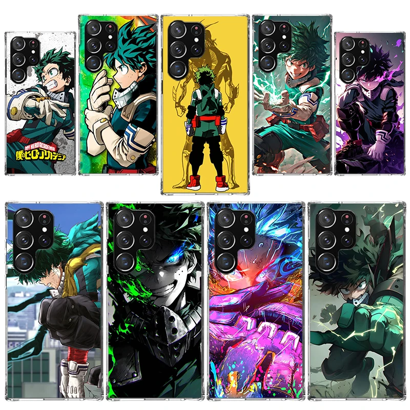 Midoriya Izuku Deku MHA My Hero Phone Case Cover for Samsung Galaxy S25 S23 S24 Ultra S22 Plus S21 S20 FE S10E S10 + S25U Soft S