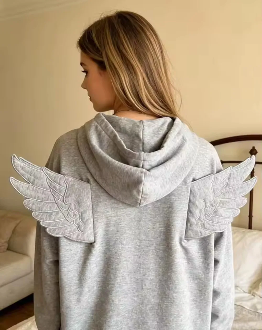 

Y2k Cute Sweet Wing Hoodies Women Harajuku Fashion Zip Up Hoodie Casual Sweatshirt Top High Street Goth Women Clothing
