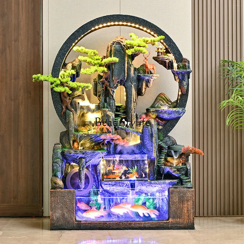 

Landscape Rockery Floor-standing Water Fountain Living Room Humidifier Entrance Decoration Screen Ornament