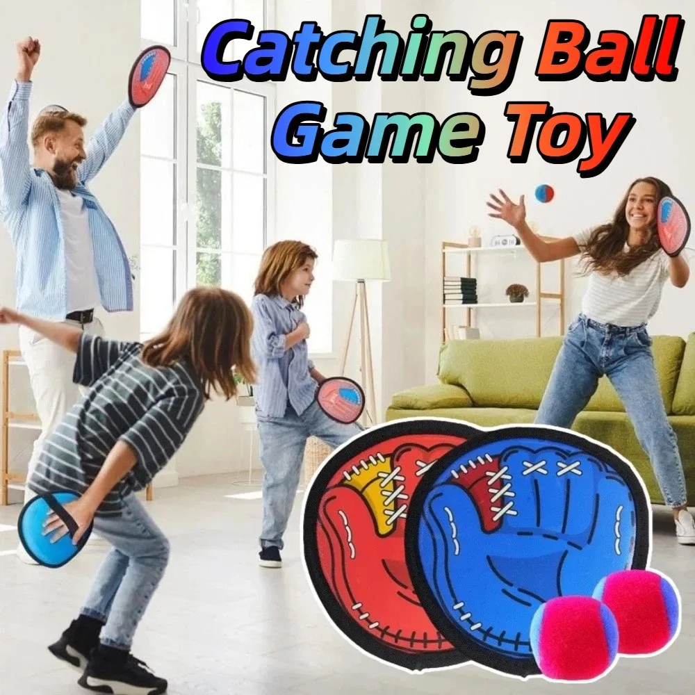 Creative Catching Ball Game Toy Ball Racket Sticky Target Racket Throwing Ball Toy Catching Glove Hand-Grabbed Ball