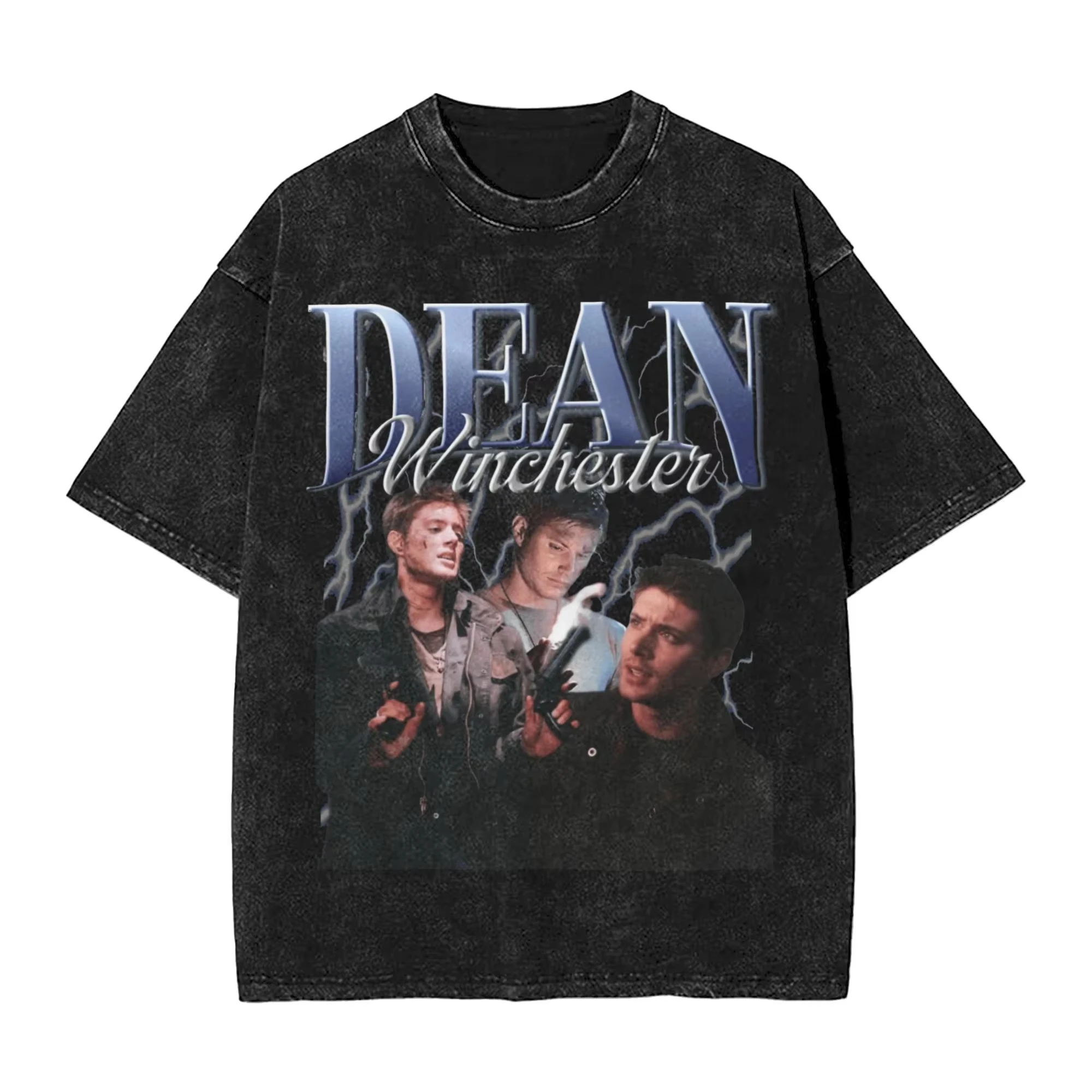 Camisetas masculinas Dean Winchester Supernatural Stan Top Tees Summer Y2K Retro manga curta com gola redonda, camiseta casual em tendência, barata