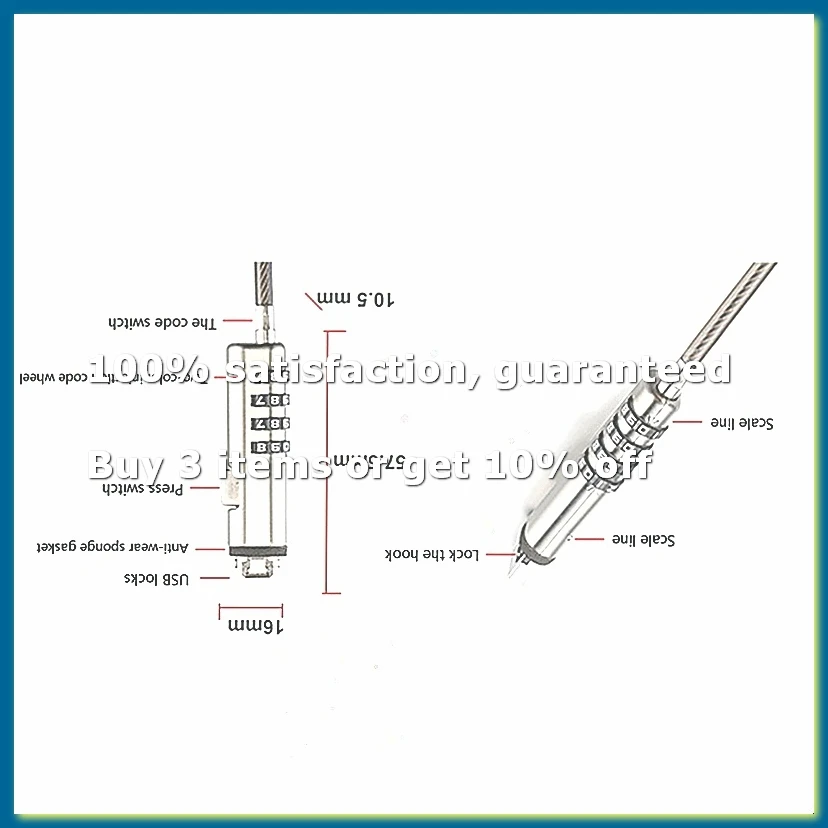 ●Security USB Password Anti-Theft Lock, Used for Anti Theft Function on Laptop, Tablet, Projector, TV