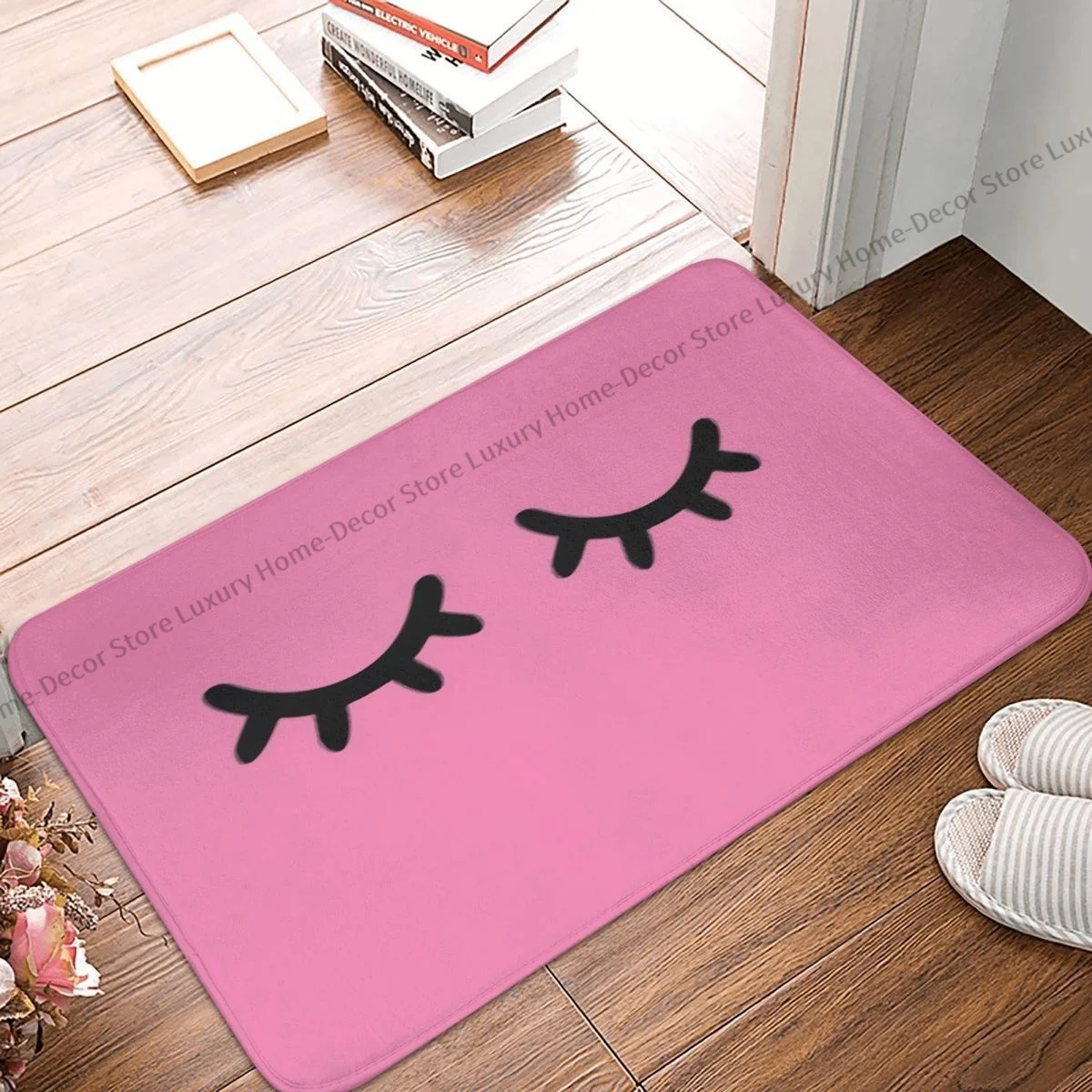 Eyelashes Eye Makeup Non-slip Doormat Eyes Bath Bedroom Mat Outdoor Carpet Flannel Pattern Decor