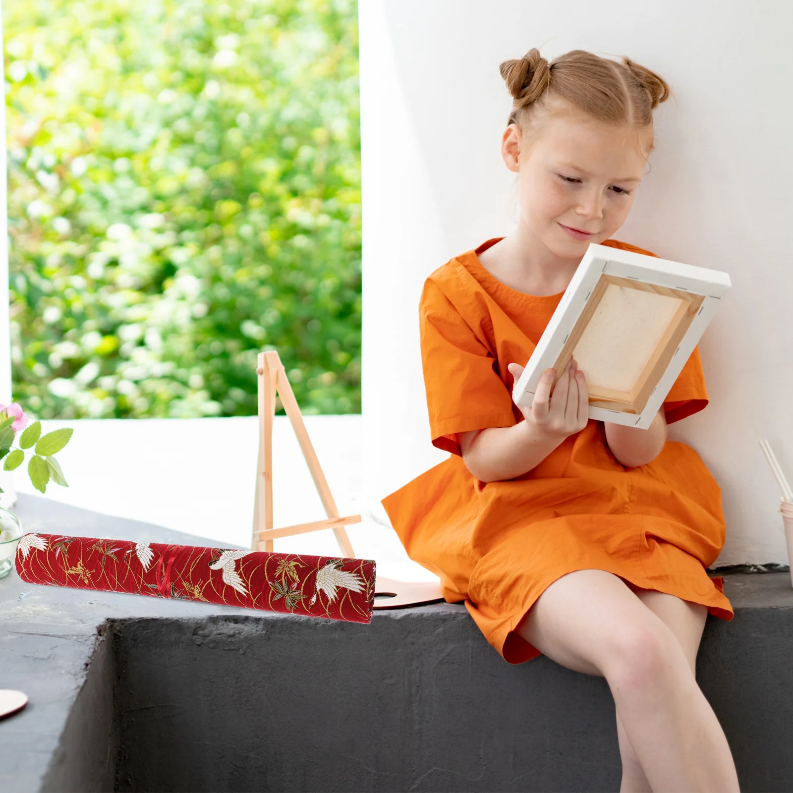 

Fashionable Chinese Calligraphy Brush Roll Up Wrap Bamboo Cloth Material Pen Organizer for Fountain Pens and Art Tools