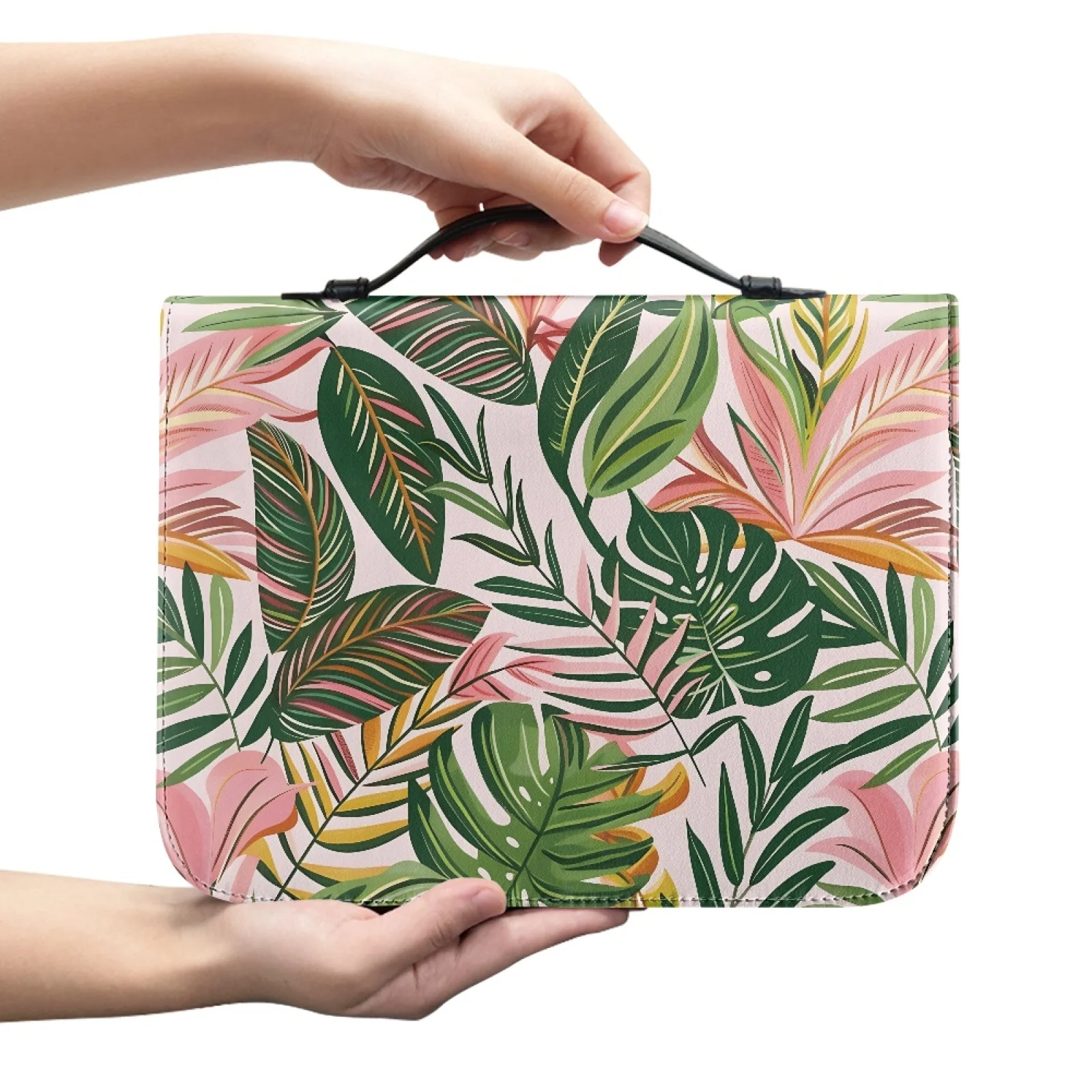 XIXIRIMIDO Palm Leaf Zippered Pockets Bible Bag for Women Waterproof Bible Hand Bag New Arrival