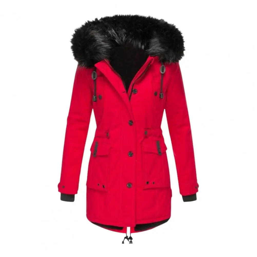 

Новая женская зимняя удлиненная хлопковая куртка-парка с капюшоном, утепленная, с воротником из искусственного меха, для повседневной носки