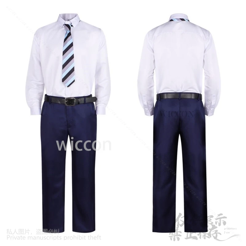 Set Lengkap Cosplay Ryo Sobue - Kemeja Putih, Dasi, Celana Hitam & Wig |   Seragam Roleplay Kawaii |   Dapat disesuaikan