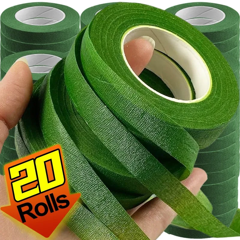

20/1Rolls Bouquet Floral Stem Tape DIY Artificial Flower Bouquets Tape Self-adhesive Wrapping Green Tape Home Party Decor Supply
