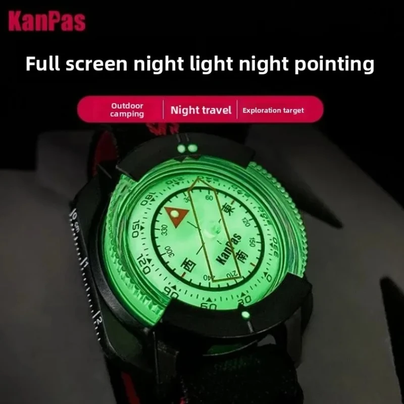 Kanpas Outdoor Watch Sports Portable Compass Night Light Waterproof Suitable for Diving, Hiking, Cycling Compass