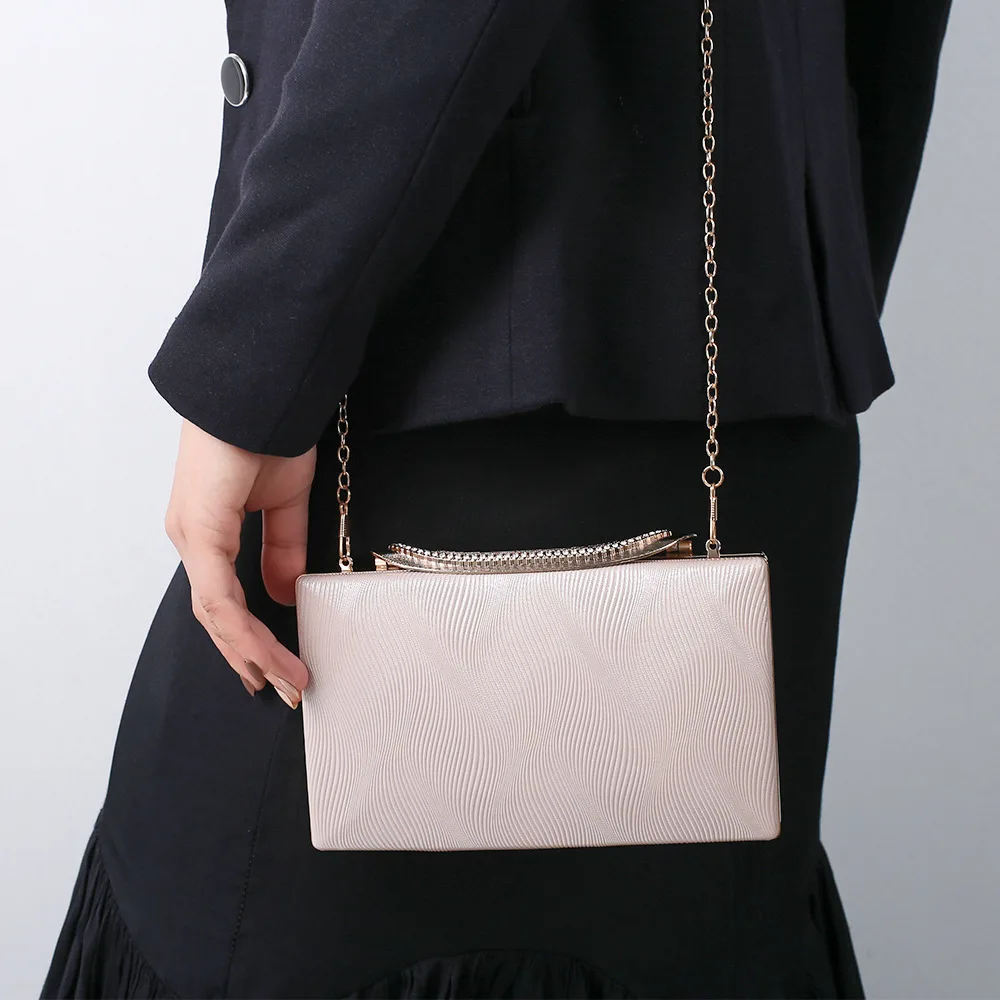 

Faionable Simple Cross-Border Dinner Bag PU Dr Bag Versatile Ele Foldable Hardell oulder Bag for Men And Women