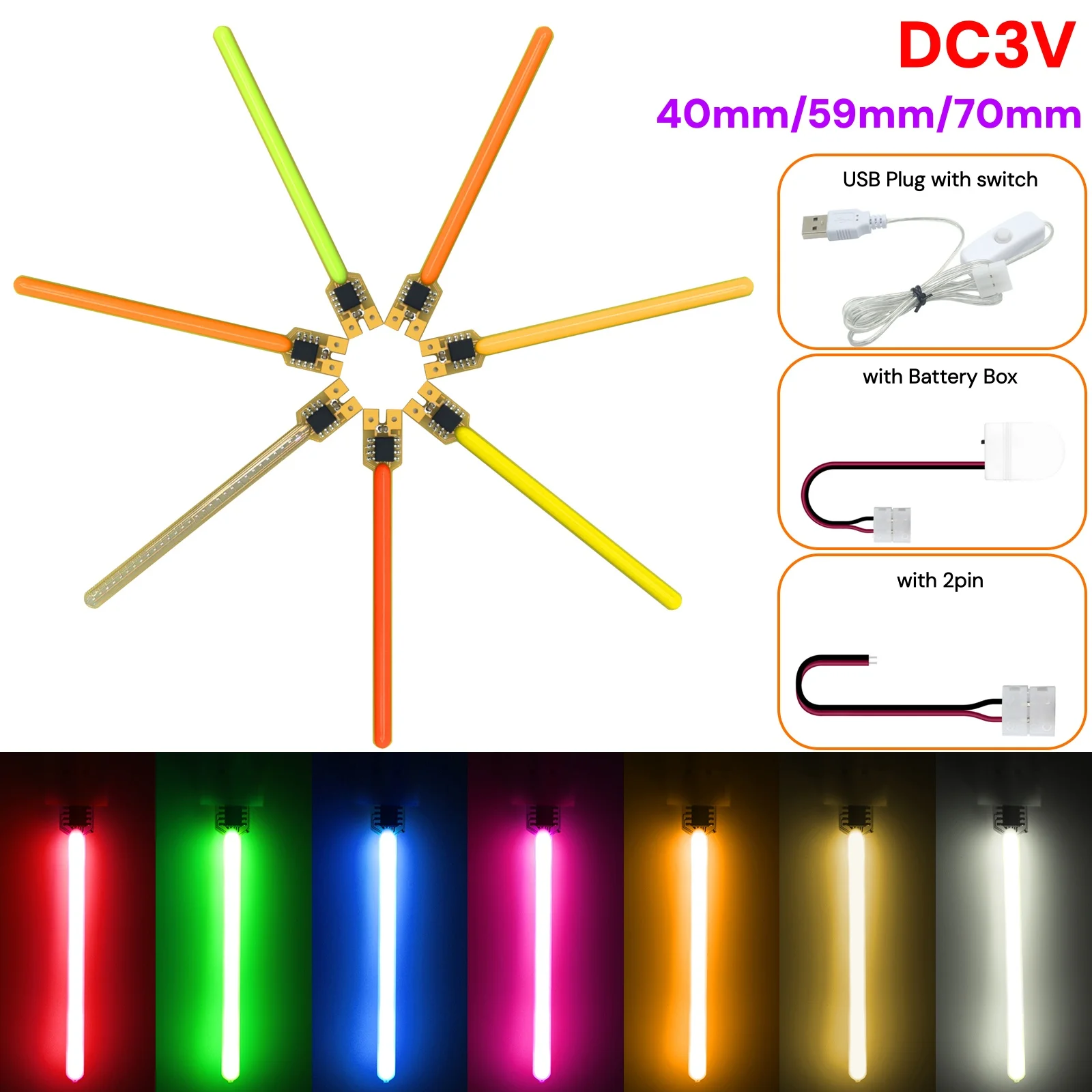 DC3V LED Meteorschauer Fließendes Wasser Licht USB/2-Pin/Batteriebetrieben LED COB Filament Glühlampe Dioden-Zubehör 2200K