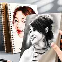 30/40/60 Sheets Spiral Sketch Book Blank A3/A4//A5/8k/16k Professional Watercolor Paper Wooden Pulp Sketchbooks Art Supplies