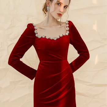 שמלת טוסט אדום טוסט שמלה גבוהה...