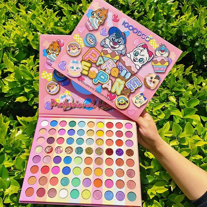 80 Colors Cartoon Animal Eye Shadow Plate Shimmer Matte Shimmering Powder Sequins Makeup Palette Stage Makeup Eyeshadow Palette