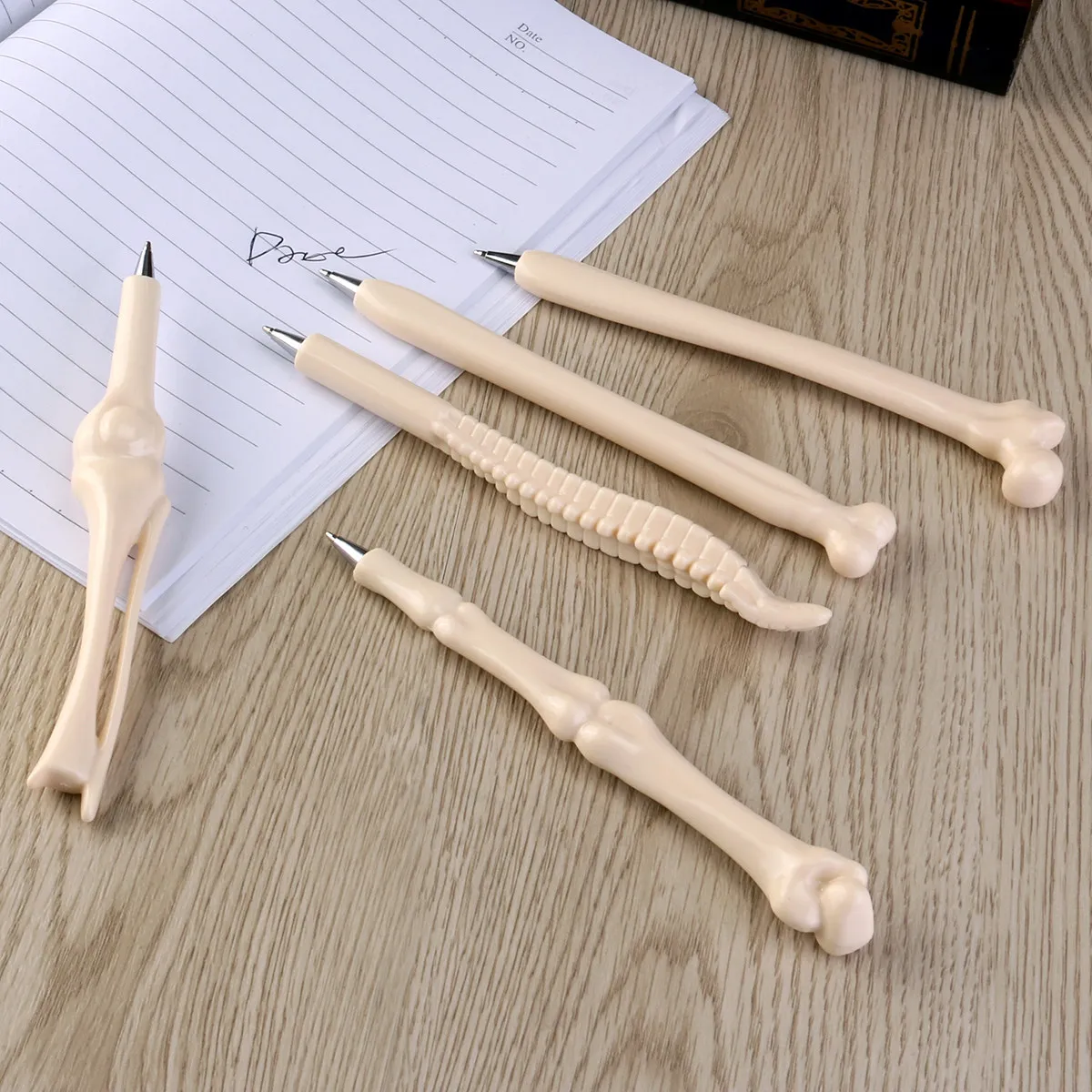 

10pcs Bone Ballpoint Pens 147Mm 0.7Mm Black Ink Plastic Abs Solid Rod Human Design Office Stationery Pen For Doctors