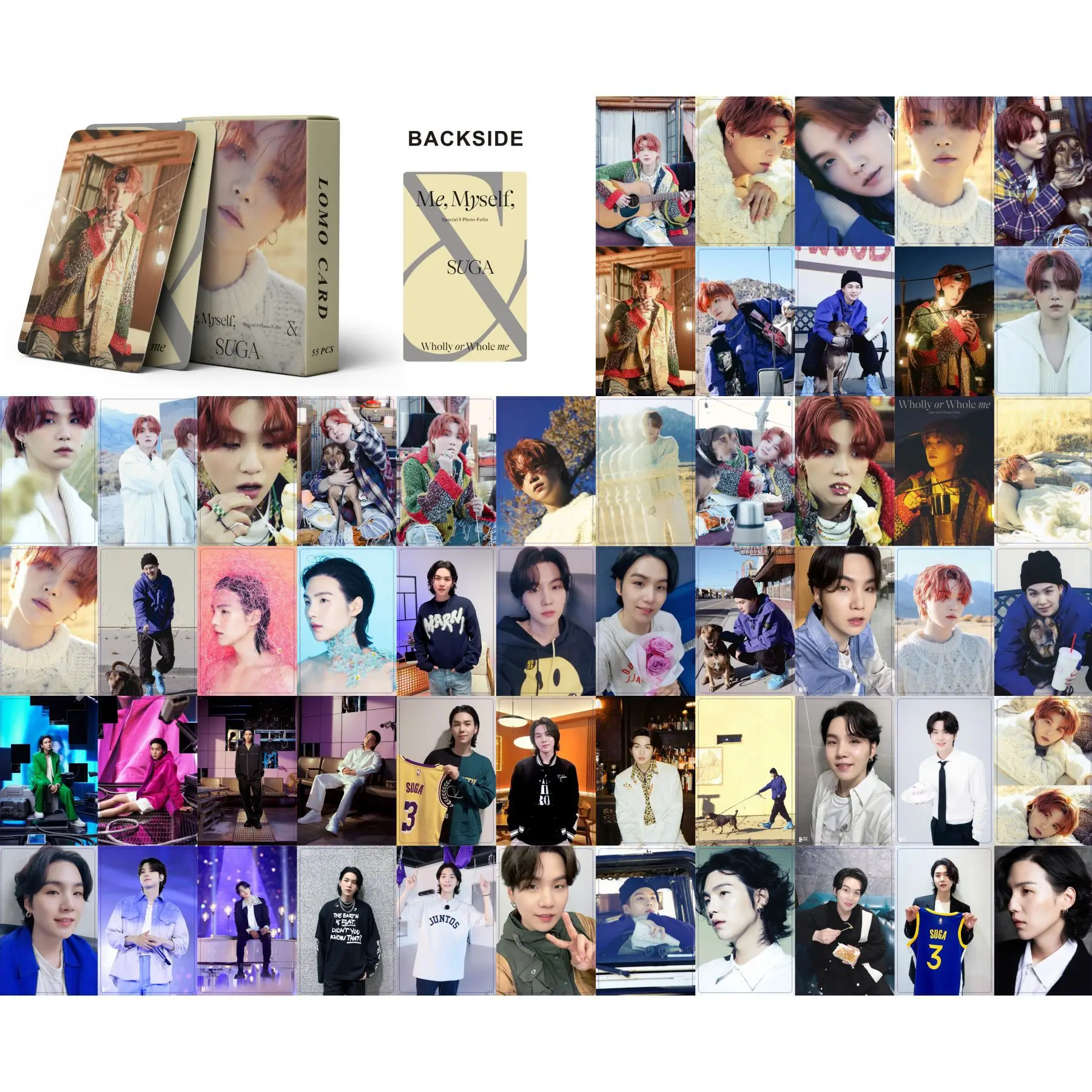 

55pcs/Set cards idol solo Wholly or whole me Photocards For fan HD collectible cardsKpop Agust D Lomo