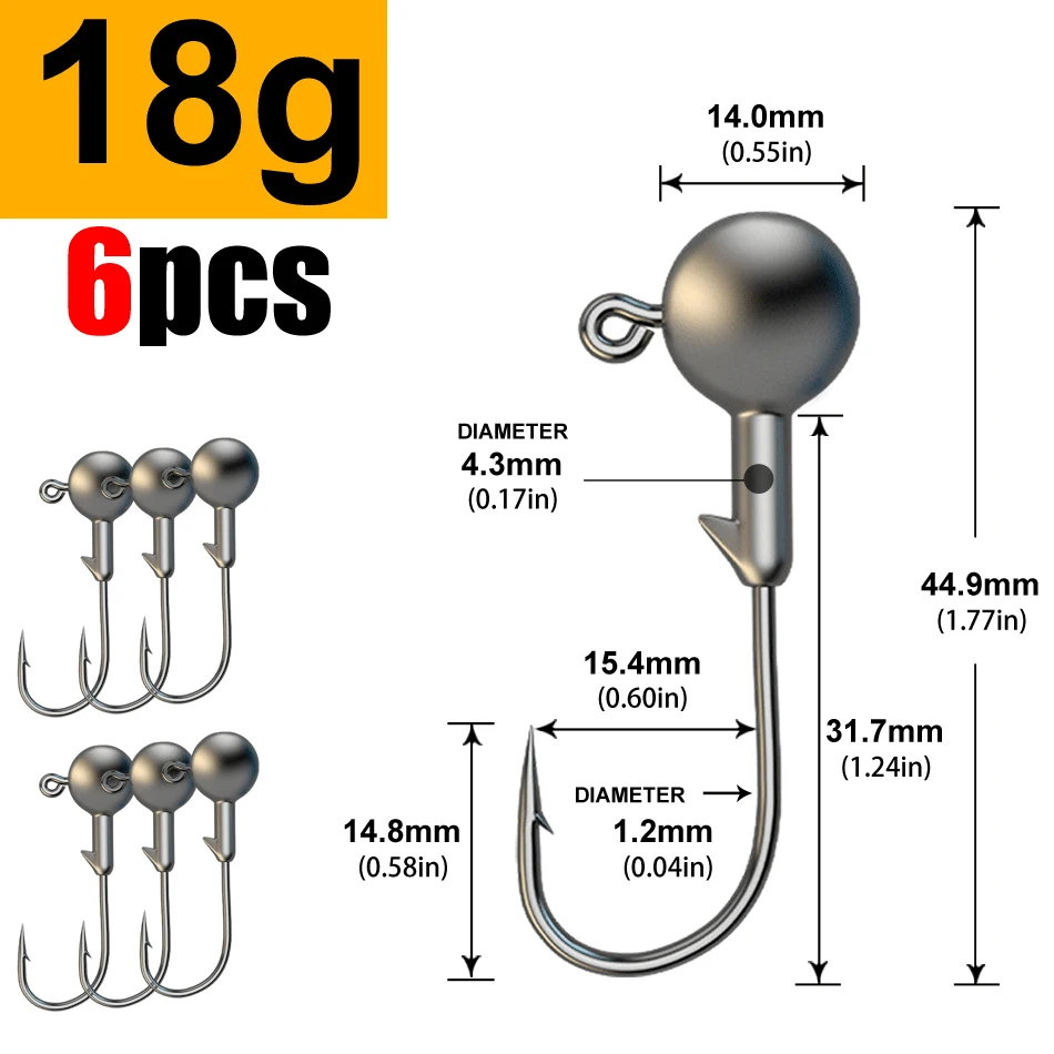 Lurestiker vissen jigging hoofd haken voor zachte worm aas, crankbait vissen scherpe haken voor Bass Pike Forel Accessoires