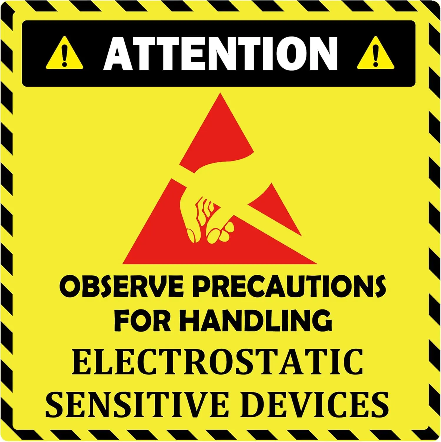 

2 x 2 Inch Self Adhesive ESD Awareness JEDC Label Static Warning Sticker Label Anti-Static Warning Labels for Handling Electrost