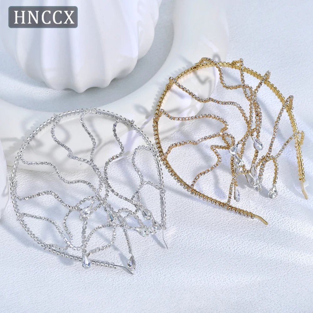 

YouLaPan Fashionable Gold Rhinestone Headband Handmade Elegant Bridal Wedding Women Banquet Dance Party Hair Accessories HP467