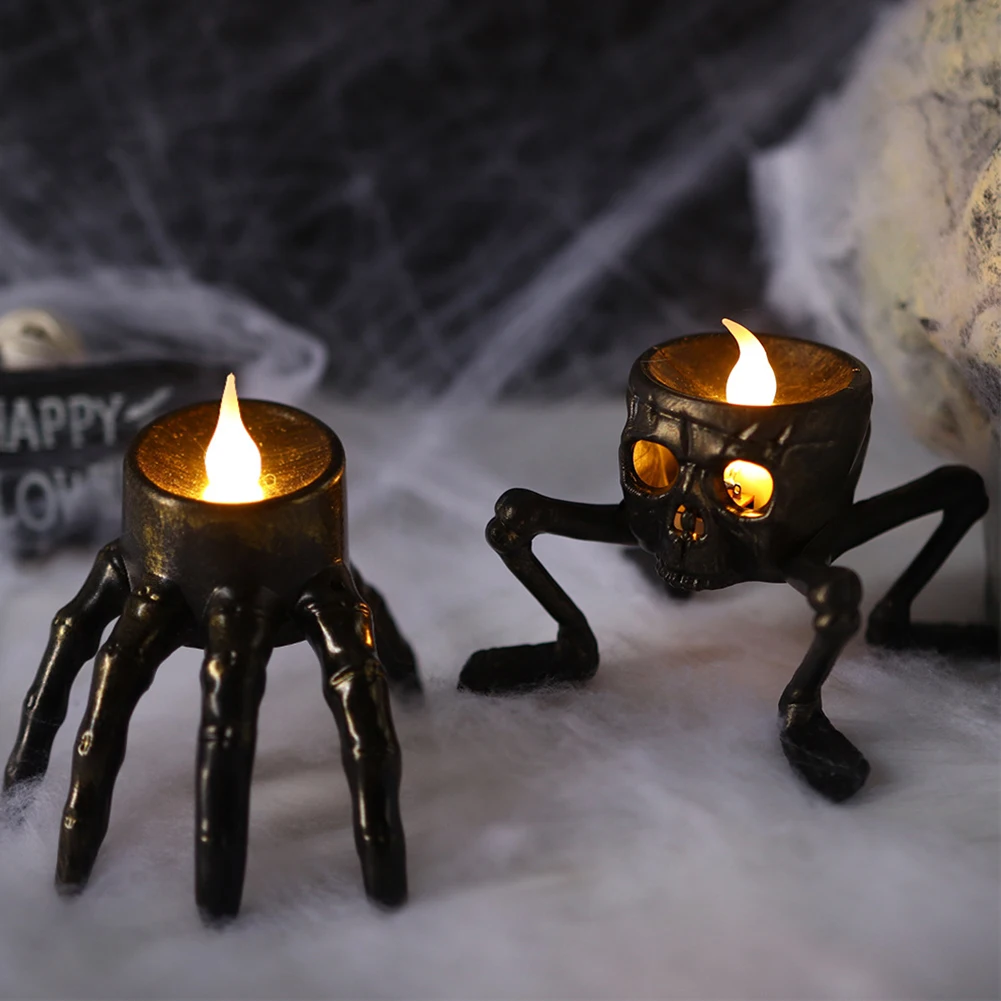 12 PCS Glowing Halloween LED Lights Candle Lamp Battery Operated Flameless Lighting for Halloween Party DIY Decorations