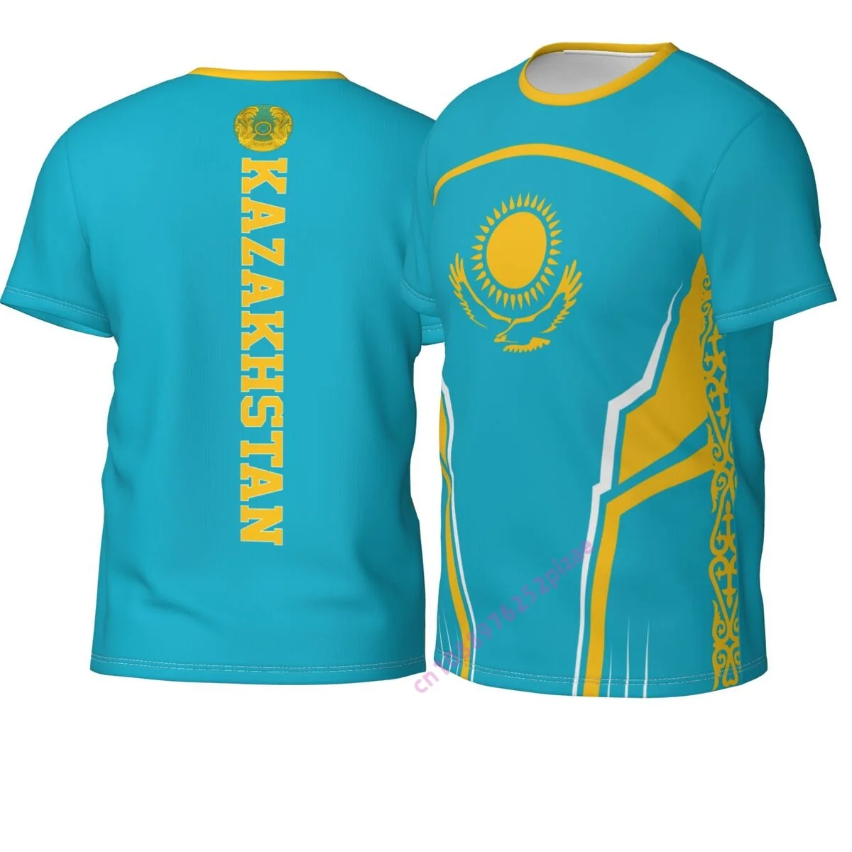 Kazakhstan 3D Flag T-shirts Men Women Clothing Sports Breathable For Running Bike Tennis Fitness T shirt