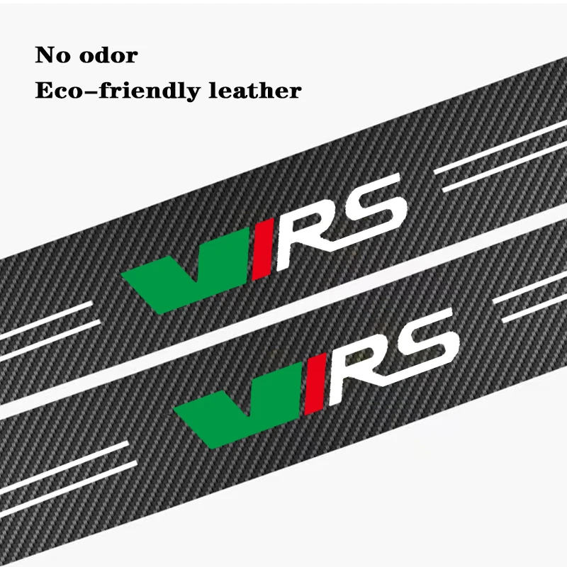 4pcs For Skoda RS VRS Threshold Strip Skoda Welcome Pedal Interior Supplies Anti Stepping Strip  Sticker Modified Decoration