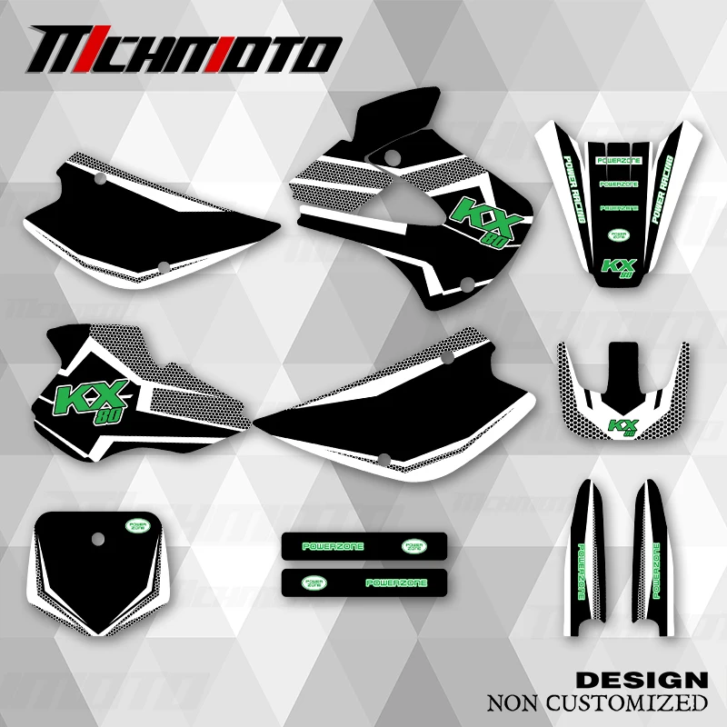 

MCHMFG New Style Graphics Decals Stickers Kits For KAWASAKI KX 1998 1999 2000 2001 2002 2003 2004 KX80