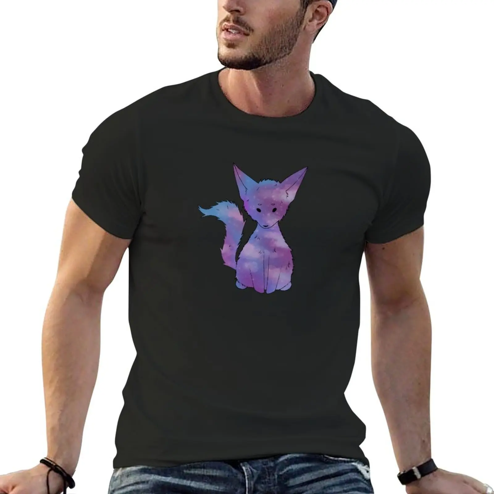 Dreamy Fox. T-Shirt animal prinfor boys blacks mens graphic t-shirts pack