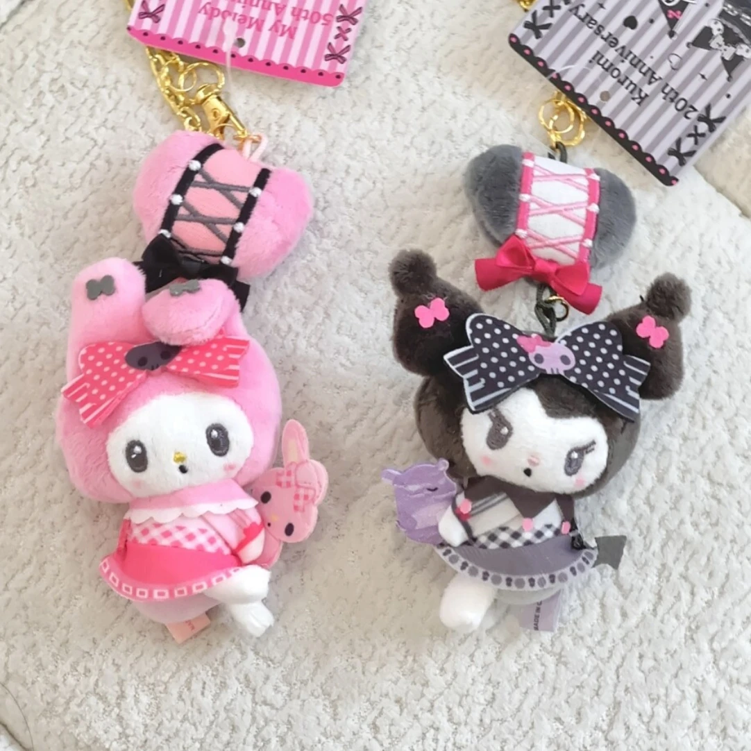 

Kawaii Sanrio 50th Anniversary Limited My Melody Plush Doll Keychain Kuromi Stuffed Keyring Girly Backpack Pendant Bestie Gifts