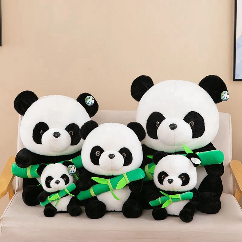 30CM Bamboo Panda Plush Toy Simulation Giant Panda China National Treasure  Huanhuan Dolls Festival Gifts  For Children Birthday