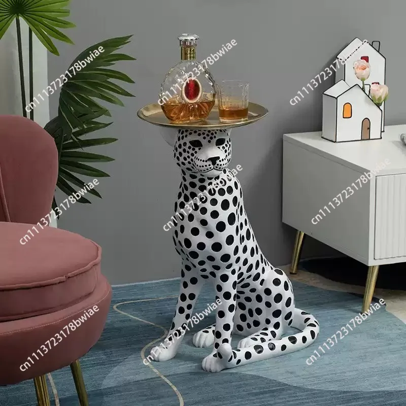 Large Floor Money Leopard Sculptures, Living Room Decorations Home Decor Porch Tray Decorative Statues Housewarming Gifts