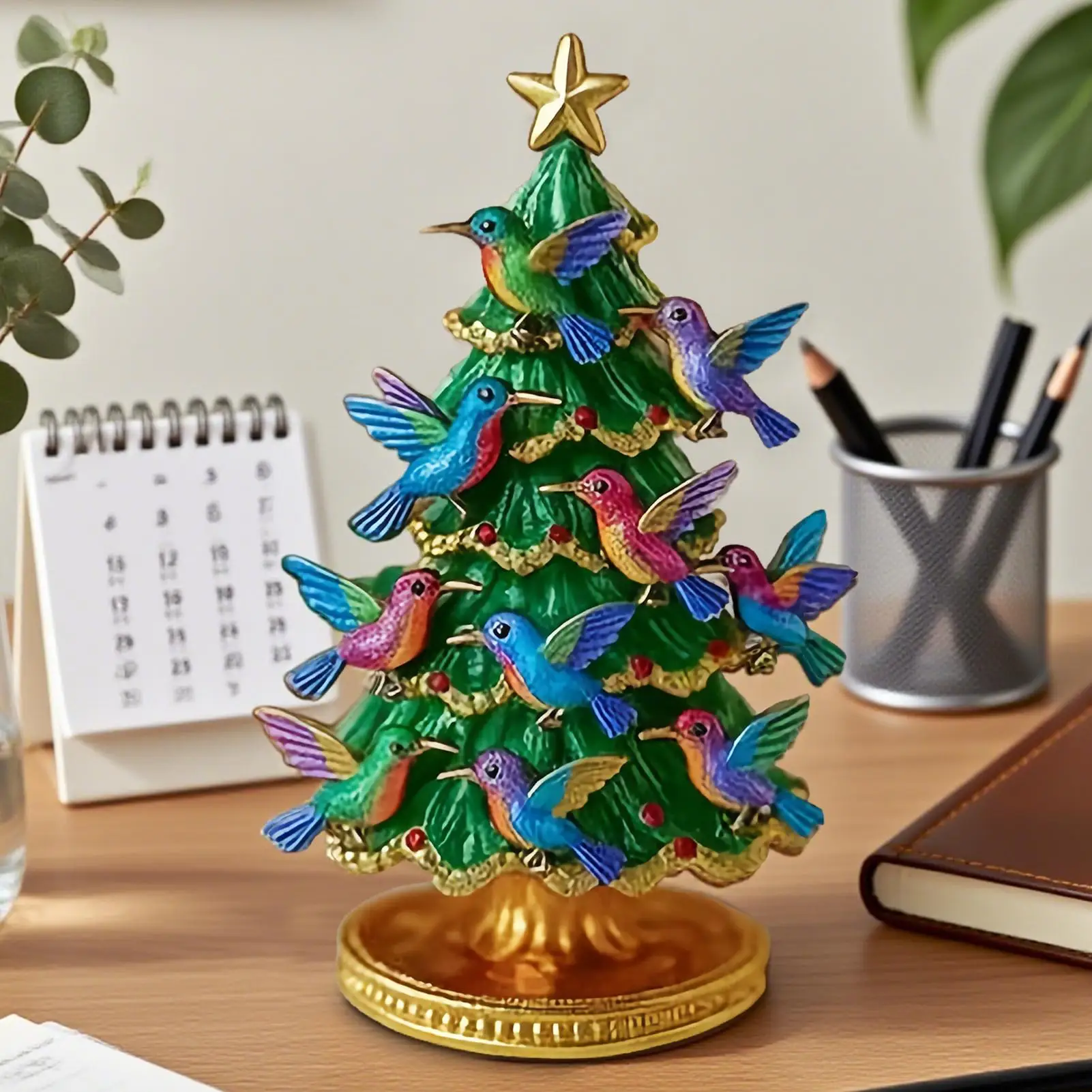 

Hummingbird Christmas Decoration Hummingbird Christmas Tree Shape Desk Ornament Seasonal Festive Holiday Decor for Desk Home