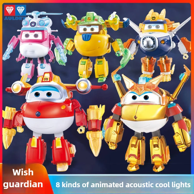 

AULDEY, Super Flying Man, Wish Guardian, Sound and Light Deformation, Robot, Boys and Girls, Genuine Toys.