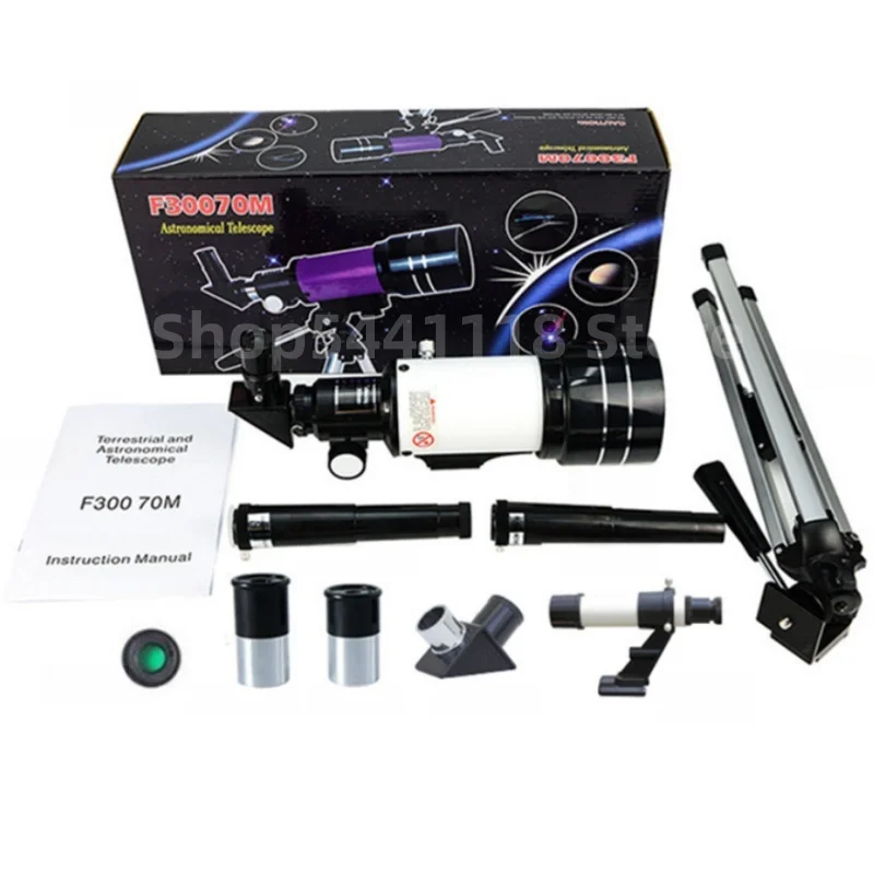 

Профессиональный астрономический телескоп с фокусным расстоянием 300 мм для космического окуляра 70 мм, монокуляр, мощный бинокль, Луна, Звезда, Марс
