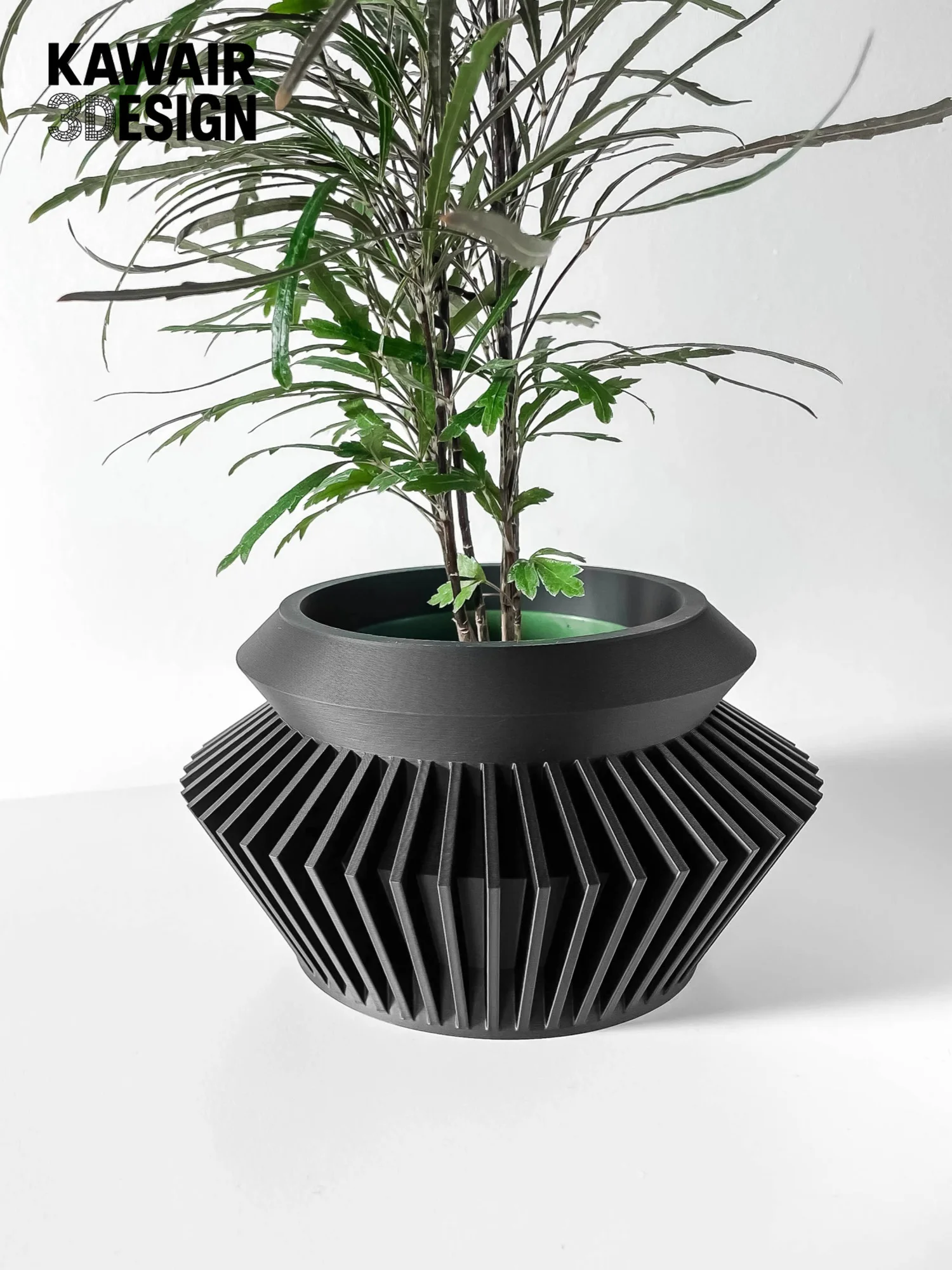 

3D Printed Flower Pot Line Texture Rhombus Square Decorative Home Use Strong Design Sense Biodegradable Gift for Mum