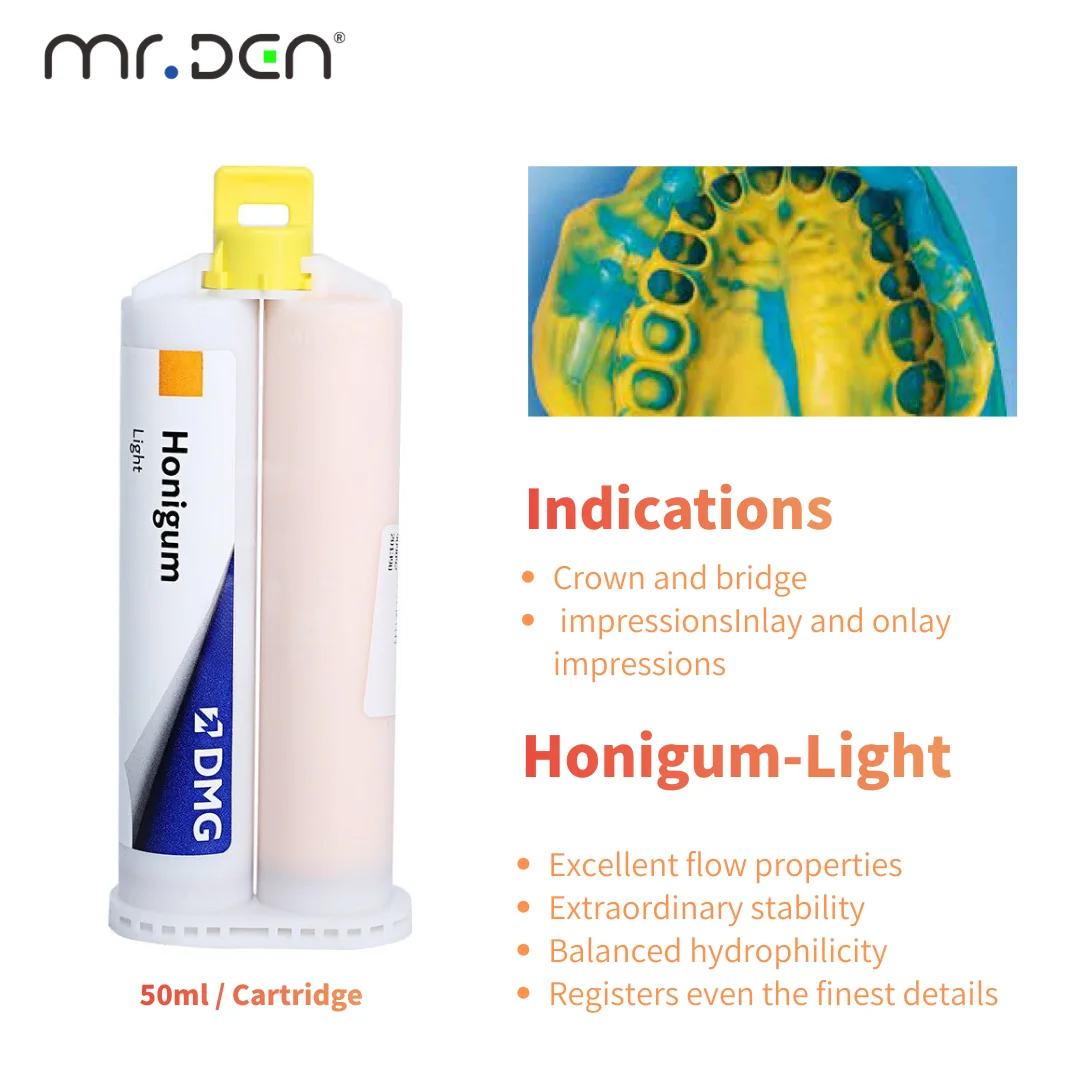 DMG Honigum Light Body Dental Impression Material A Silicones 50ml/Cartridge Correction Precision Impression Dentistry Products