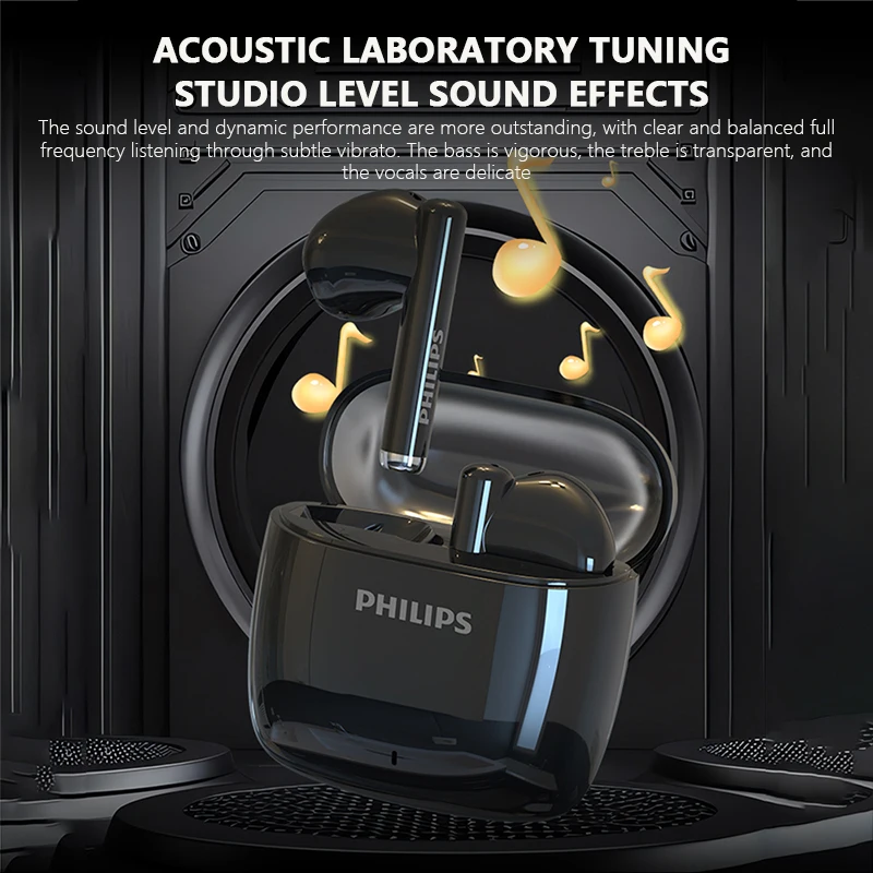 فيليبس TAT2420 سماعة لاسلكية 300 مللي أمبير في الساعة 360 °   IMAX صوت بانورامي AI Call للحد من الضوضاء سماعة رأس صغيرة محمولة لموسيقى HIFI