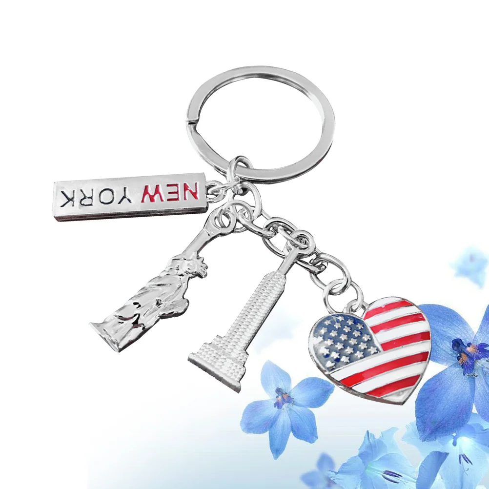 Durable Statue Of Keychain Portable American Independence Day Key Chain Patriotic Usa Elements Metal Key Ring Accessory Jewelry