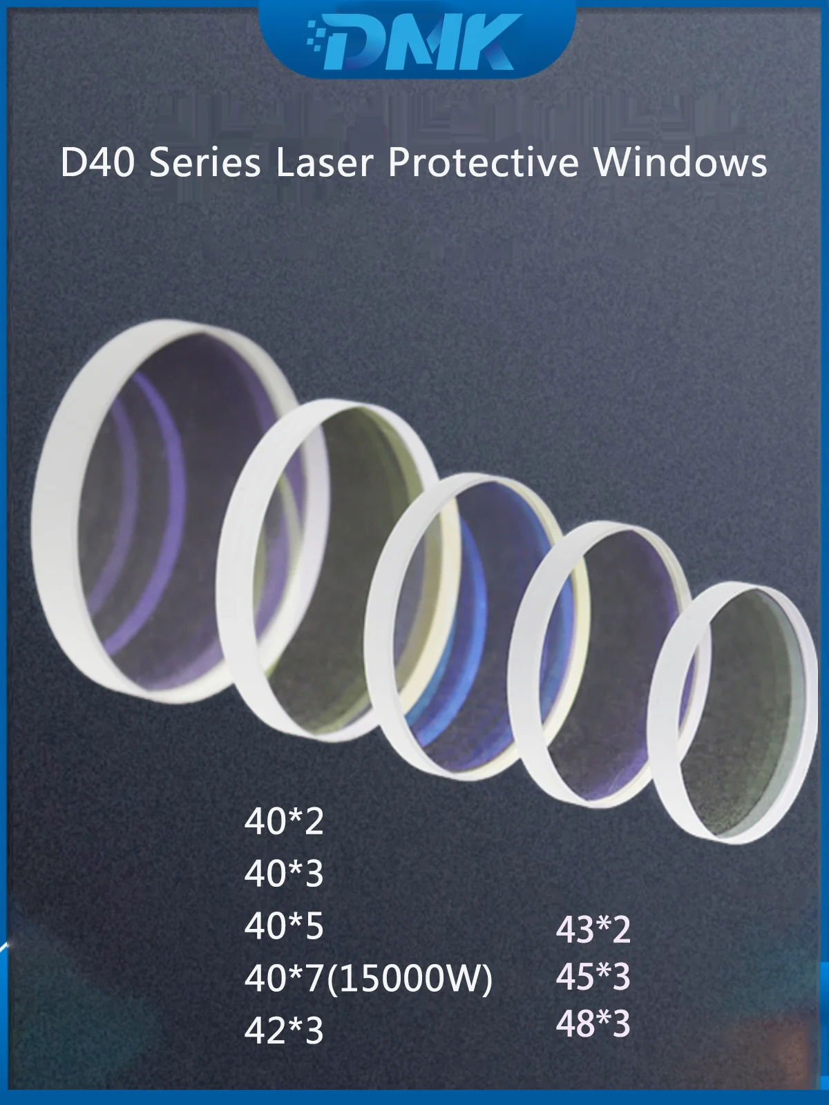 Imagem -04 - Janelas de Proteção Lente para Laser Soldagem e Cabeça de Corte Fibra Laser Protetora Tamanho Grande Série D40 40*2 42*3 43*2 45*3 48*3 1064nm