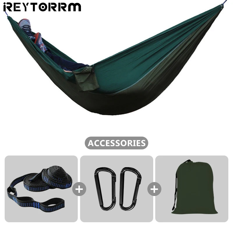 

2 Person Hammock with 210T Nylon Parachute Portable Lightweight Hammock for Backpacking Outdoor Beach Travel Hiking Camping Gear