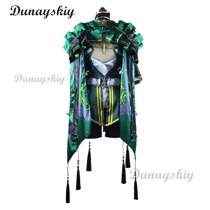 شيا كونغ تأثيري لعبة Wuthering موجات زي شعر مستعار فستان الزي حفلة الهالوين النساء فتاة أقراط الدعائم إكسسوارات الشعر