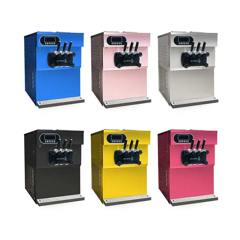 

//CT965 Manufacturer Factory Priced Top Soft Serve Ice Cream Machine 3 Flavors Yogurt Milk Chocolate
