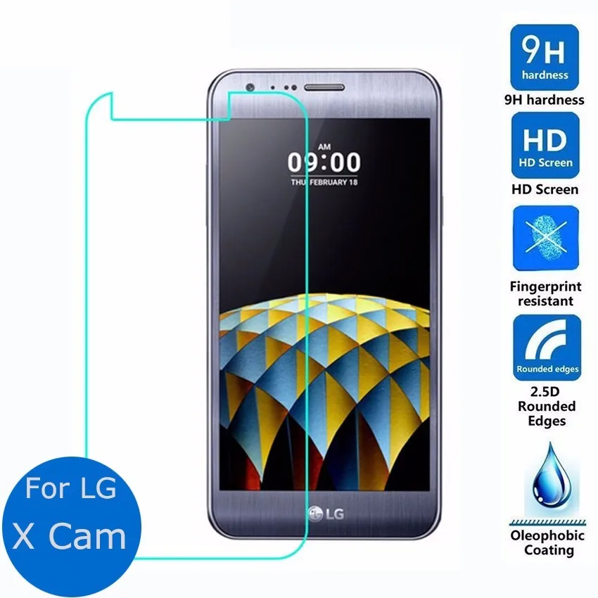 front safety tempered protective glass film 0.3mm for lg x cam k580 (5.2