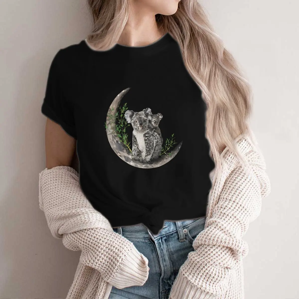 Moon Hip Hop TShirt Australian Koala Leisure Polyester T Shirt Newest Stuff For Men Women