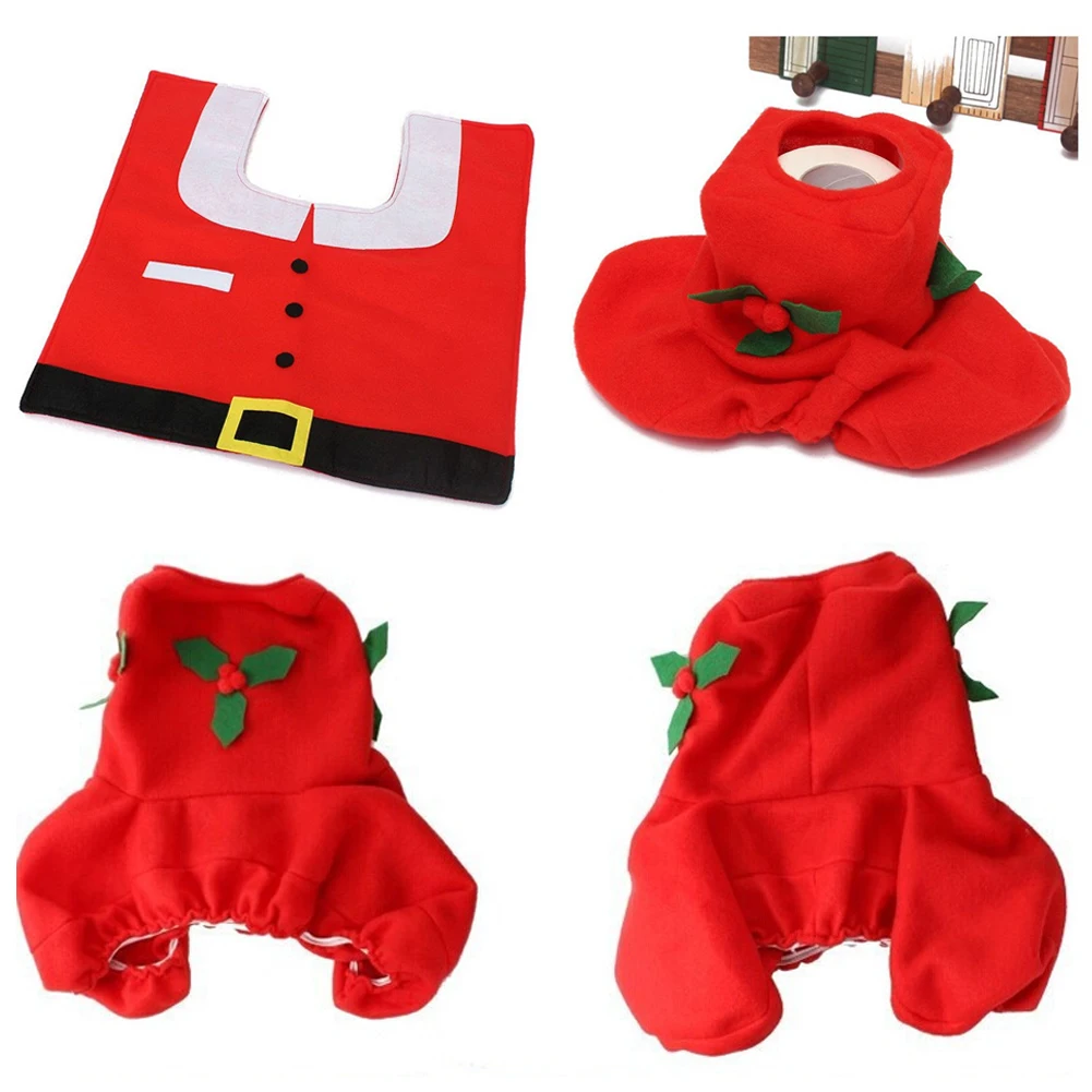 3D Christmas Santa Toilet Seat Cover Xmas Santa Claus Bathroom Toilet Cover Christmas Toilet Cushion for Festival Holiday Decor