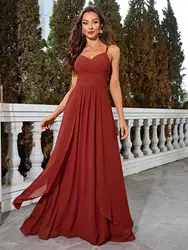 Unithorse Chiffon bridesmaid dress elegant ladies evening gown