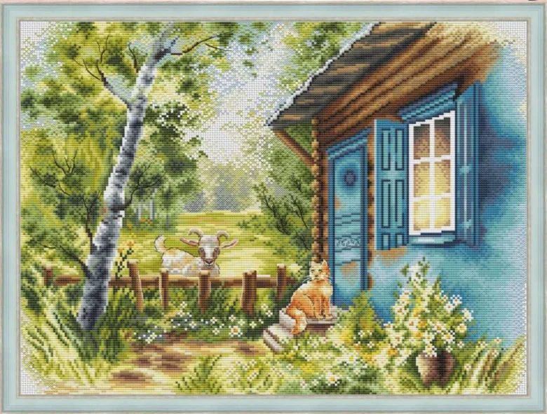 25- Rural Morning 50-40 Needlework Kit unprinting Cross Stich  Set DIY Kits Cross-stitch Embroidery Set Stitch Kit