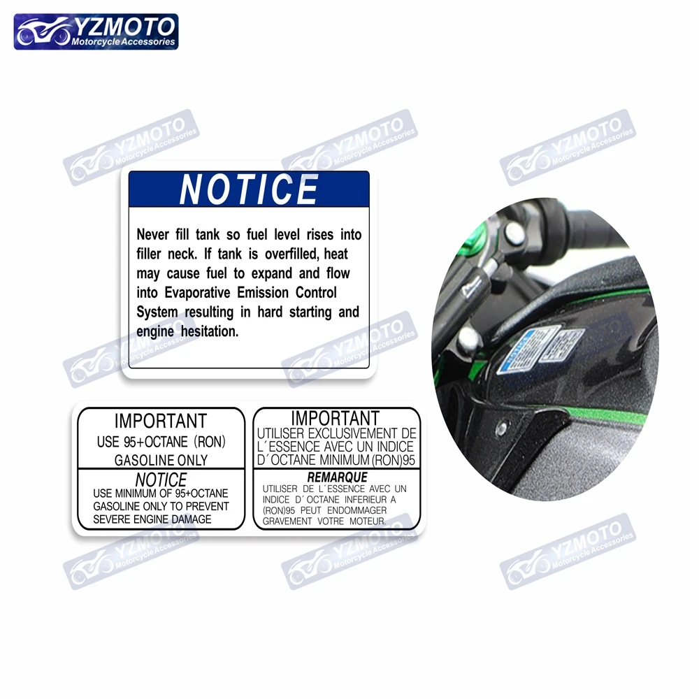 

For Kawasaki ZX6R ZX10R ZX12R 14R Z400 Z800 Z900 Motorcycle Fuel Tank Warning Sticker Body Racing Fairing Helmet Decal Stickers