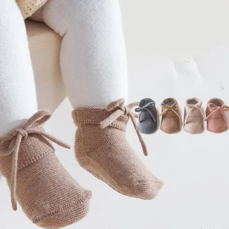581f 1 Paar Anti -Slip -Säuglingssocken Polyester Mix für kriechende Babybodensocken