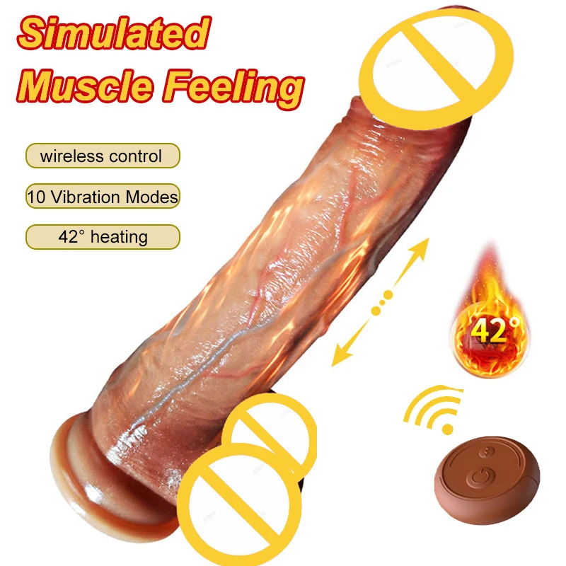 Realistischer Dildo-Vibrator, Penis-Teleskop-Massagegerät, vibrierende weibliche Fernbedienung, Masturbation, großer Penis mit Saugnapf